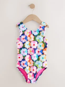 Badkleding|Next - Scallop Edge Swimsuit (3-16yrs) Meerkleurig met bloemen
