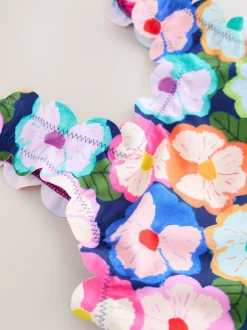 Badkleding|Next - Scallop Edge Swimsuit (3-16yrs) Meerkleurig met bloemen