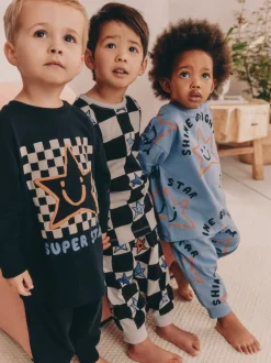 Pyjama's|Nachtkleding En Pyjama's*Next - Verpakking van 3 oversized pyjama's 3 (9mnd -10jr) Meerkleurig ster- en dambordmotief