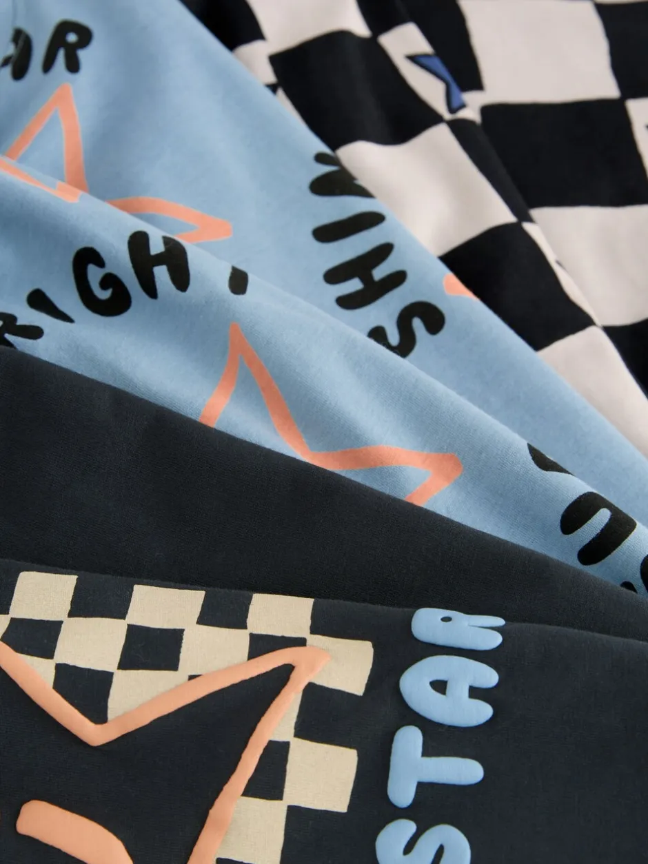 Pyjama's|Nachtkleding En Pyjama's*Next - Verpakking van 3 oversized pyjama's 3 (9mnd -10jr) Meerkleurig ster- en dambordmotief