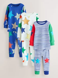 Pyjama's|Nachtkleding En Pyjama's|Next - Verpakking van 3 knusse pyjama's (9 mnd-10 jr) Meerkleurig sterren
