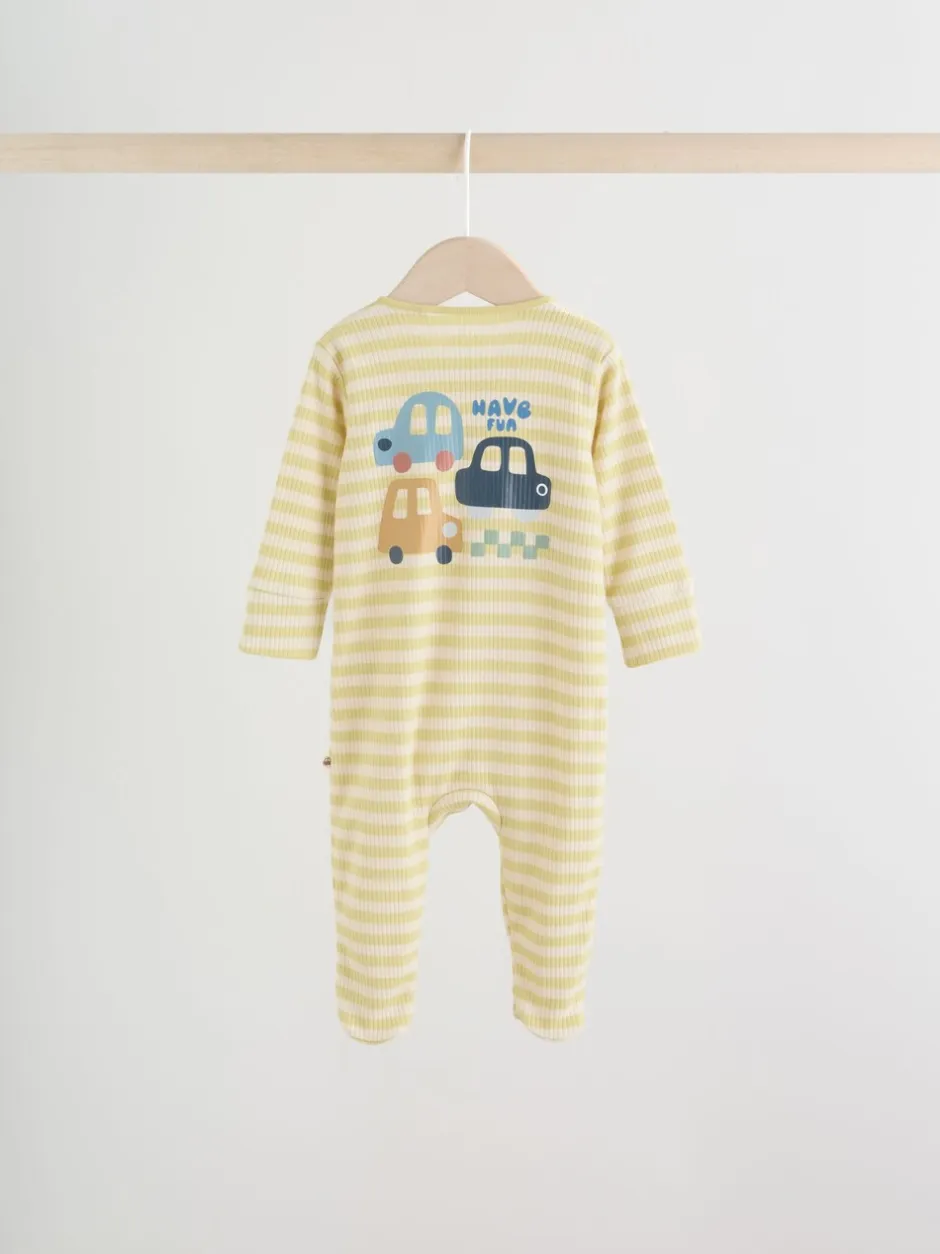 Multipacks|Babypakjes En Babypyjama's*Next Meerkleurig voertuigen - Verpakking van 3 babyslaappakjes met tweewegrits (0 mnd - 2 jr)