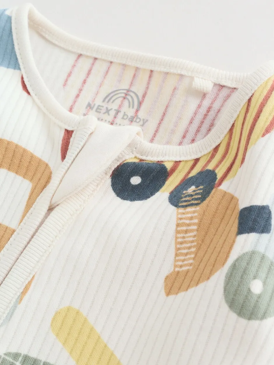 Multipacks|Babypakjes En Babypyjama's*Next Meerkleurig voertuigen - Verpakking van 3 babyslaappakjes met tweewegrits (0 mnd - 2 jr)