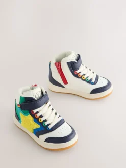 Sneakers|Sneakers|Little Bird by Jools Oliver - - Hoge sneakers met sterren Meerkleurige bouclé met regenboog