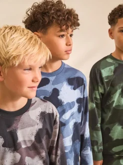 Pyjama's|Nachtkleding En Pyjama's|Next Meerkleurige camouflageprint - Verpakking van 3 pyjama's met lange mouwen (3-16 jr)