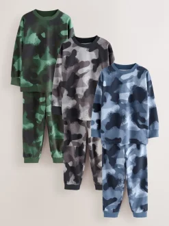 Pyjama's|Nachtkleding En Pyjama's|Next Meerkleurige camouflageprint - Verpakking van 3 pyjama's met lange mouwen (3-16 jr)
