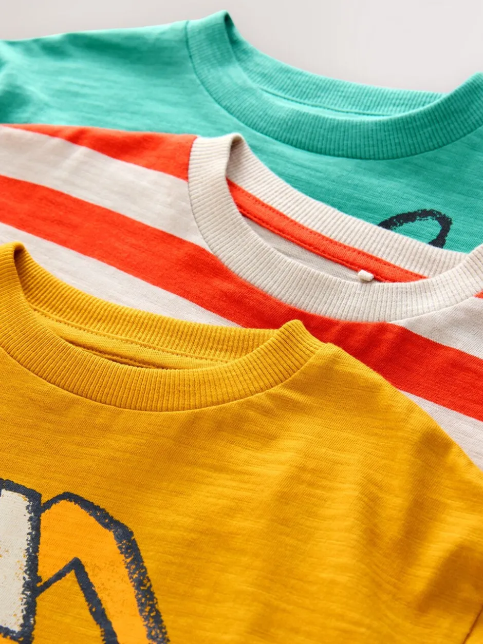 Tops|T-Shirts|Next Meerkleurige Digger - Set van 3 T-shirts met grafische print en lange mouwen (3mnd-7jr)