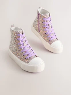 Sneakers*Next Meerkleurige glitter - Hoge sneakers met veters