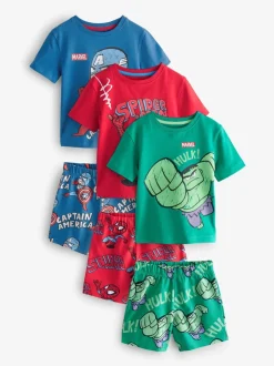 Pyjama's|Nachtkleding En Pyjama's*Next Meerkleurige mini Marvel - 100% katoenen korte pyjama's verpakking van 3 (12 mnd - 11 jr)