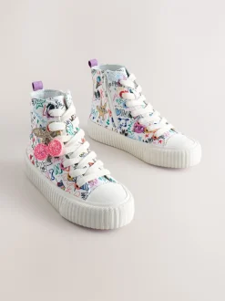 Sneakers*Next Meerkleurige schetsachtige print - Hoge sneakers met veters