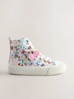Sneakers*Next Meerkleurige schetsachtige print - Hoge sneakers met veters