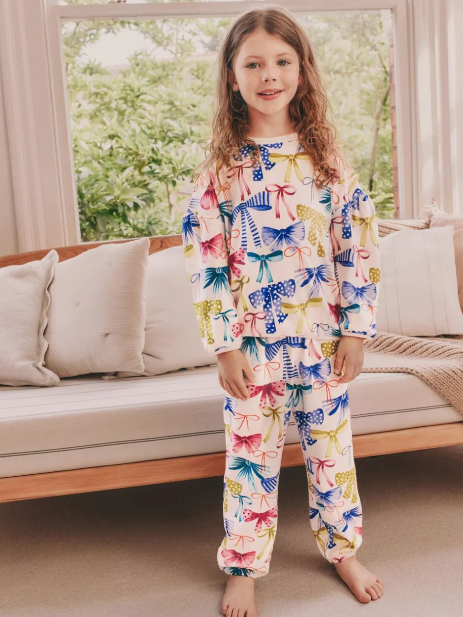 Nachtkleding En Pyjama's|Pyjama's|Next Meerkleurige Strik Print - Behaaglijke fleece pyjama (9 mnd-16 jr)