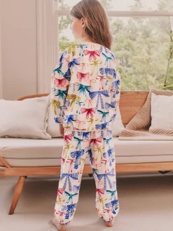 Nachtkleding En Pyjama's|Pyjama's|Next Meerkleurige Strik Print - Behaaglijke fleece pyjama (9 mnd-16 jr)