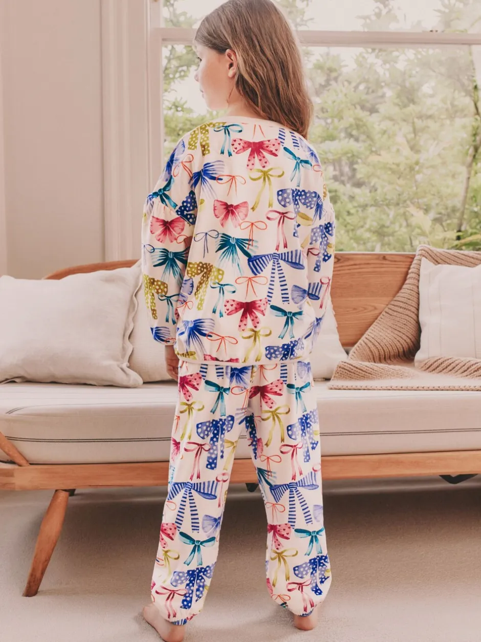 Nachtkleding En Pyjama's|Pyjama's|Next Meerkleurige Strik Print - Behaaglijke fleece pyjama (9 mnd-16 jr)