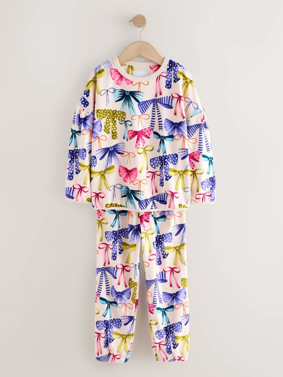 Nachtkleding En Pyjama's|Pyjama's|Next Meerkleurige Strik Print - Behaaglijke fleece pyjama (9 mnd-16 jr)
