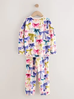 Nachtkleding En Pyjama's|Pyjama's|Next Meerkleurige Strik Print - Behaaglijke fleece pyjama (9 mnd-16 jr)