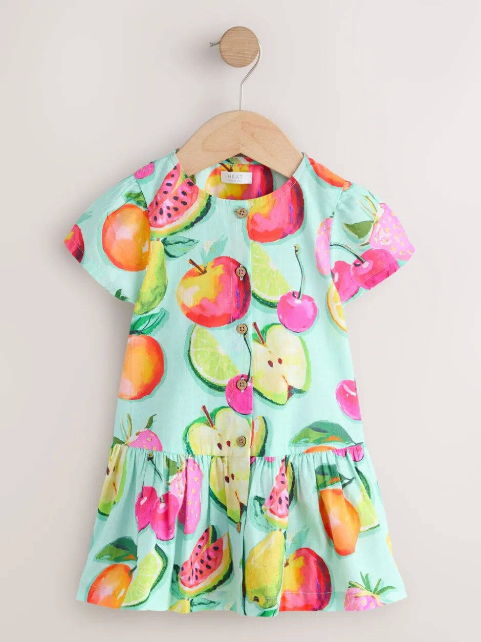 Jurken*Next - Short Sleeve Cotton Dress (3mths-8yrs) Met fruitprint
