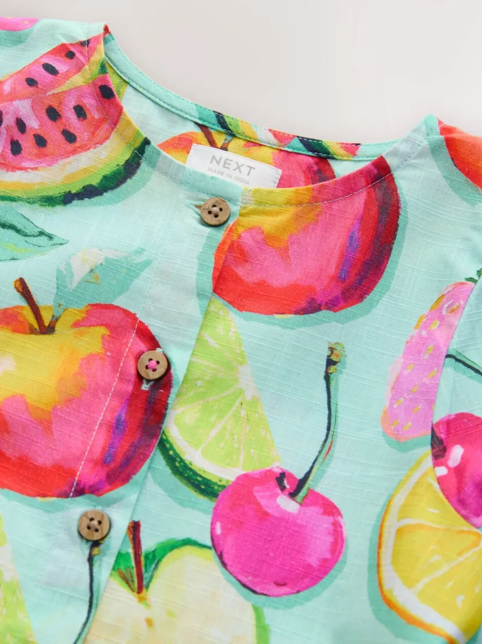 Jurken*Next - Short Sleeve Cotton Dress (3mths-8yrs) Met fruitprint