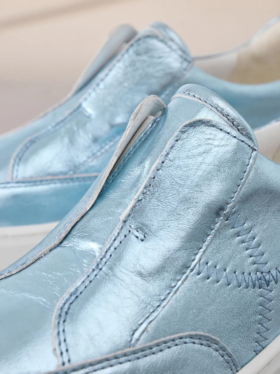 Sneakers|Next Metallic - Signature leren instapsneakers met dikke zool en plateauzool