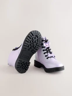Boots*Next Metallic paars - Lilo & Stitch warmgevoerde enkellaarzen met vetersluiting