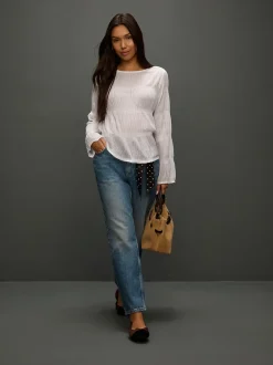 Jeans*Next - Mid Rise Ankle Straight Leg Jeans With Scarf Mid Blue Polka Dot