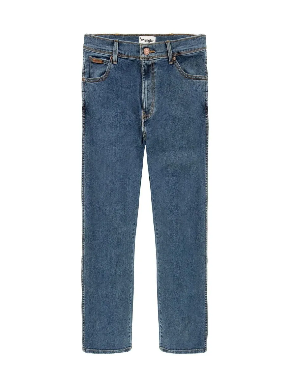 Jeans|Wrangler Mid wash - Texas authentieke jeans met rechte pasvorm