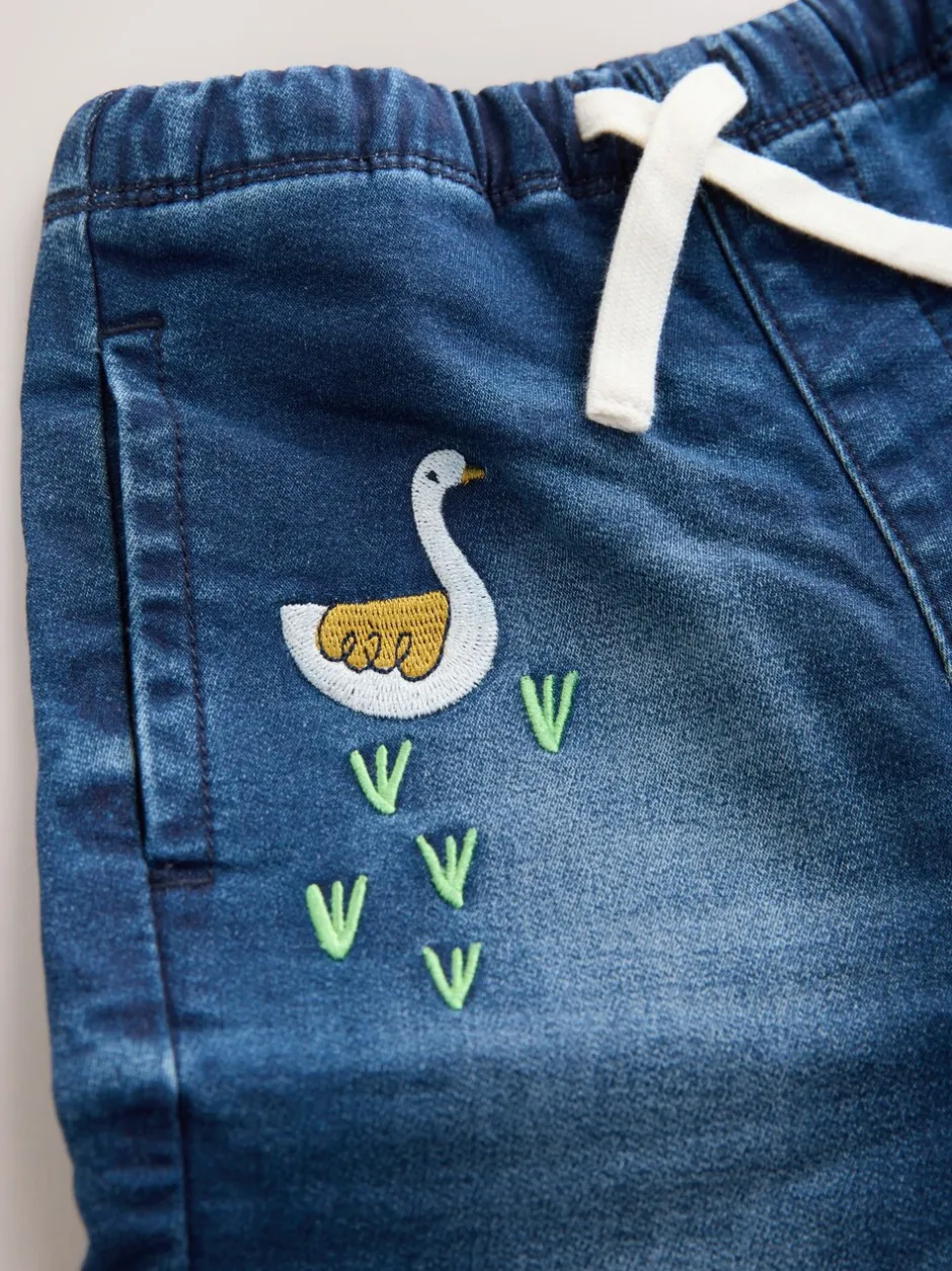 Jeans En Joggingbroeken|Jeans|Next - Jeans met elastische taille (3mnd-7jr) Middelblauw Boerderijpersonage