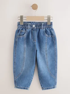Jeans En Joggingbroeken|Jeans*Next Middenblauw denim - Barrel jeans (3mnd -7jr)