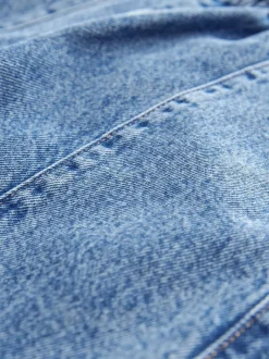 Jeans|Next - Barrel jeans met elastische taille (3-16jr) Middenblauw denim