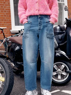 Jeans*Next - Double Pocket Barrel Jeans Middenblauw denim