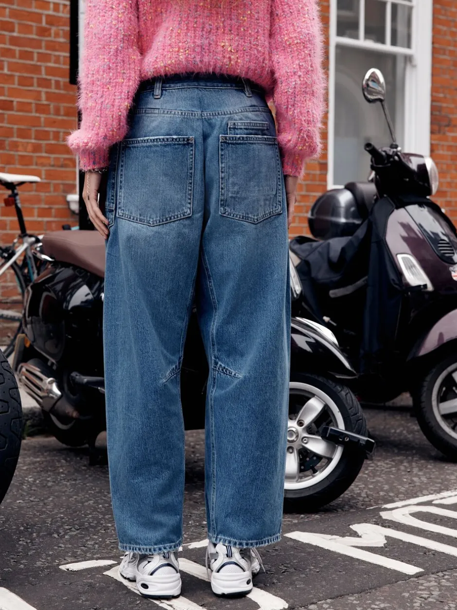 Jeans*Next - Double Pocket Barrel Jeans Middenblauw denim
