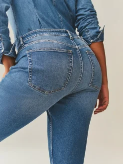 Jeans*Next Middenblauw denim - Hourglass Mid Rise Stretch Slim Jeans