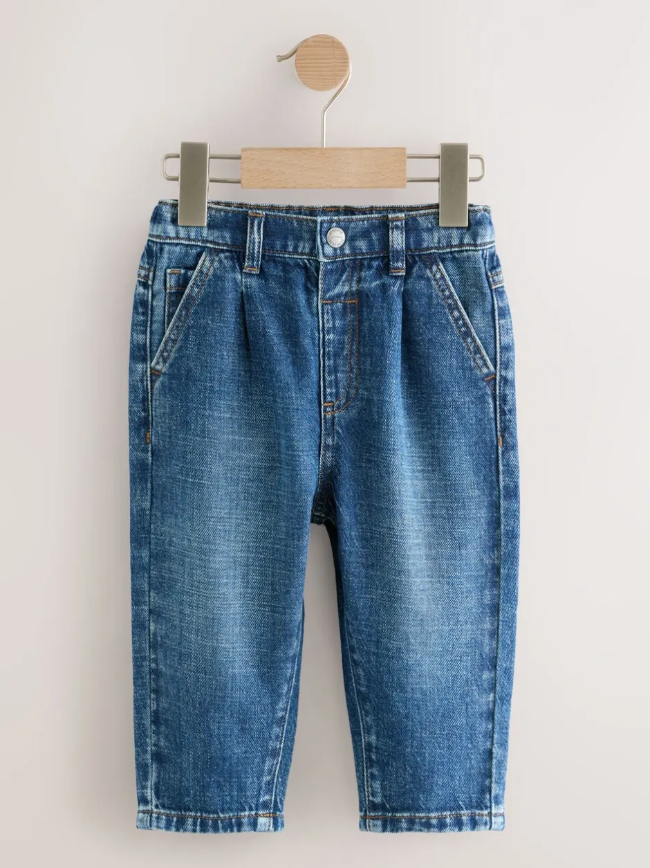 Jeans En Joggingbroeken|Jeans|Next Middenblauw denim - Jeans met geplooide voorkant (3mnd-7jr)