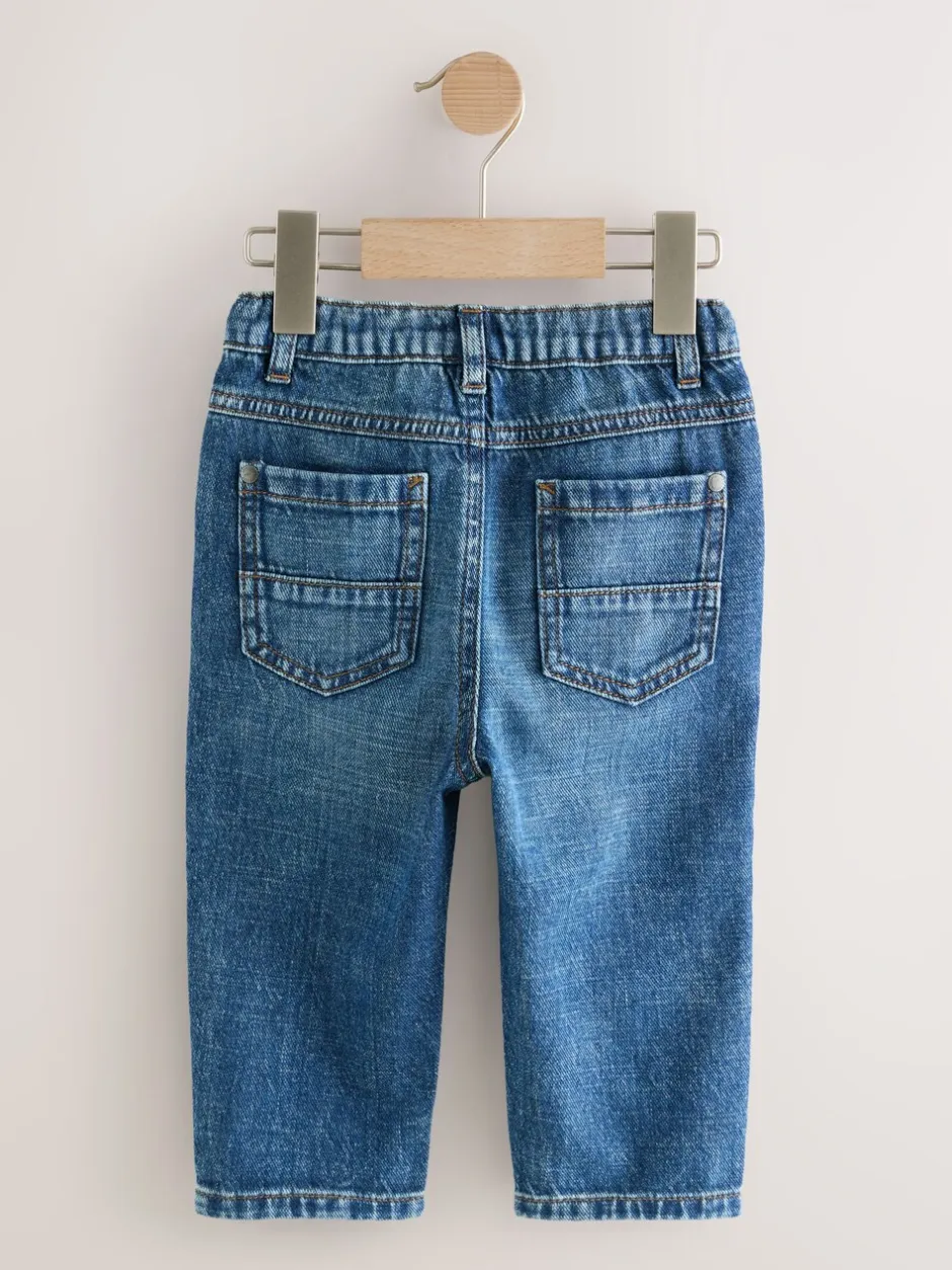 Jeans En Joggingbroeken|Jeans|Next Middenblauw denim - Jeans met geplooide voorkant (3mnd-7jr)