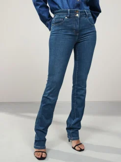 Jeans|Next - Lift, slim en shape jeans met bootcut Middenblauw denim