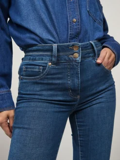 Jeans|Next - Lift, slim en shape jeans met bootcut Middenblauw denim
