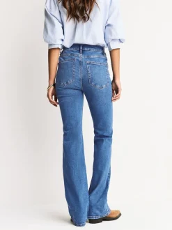 Jeans|Next - Mid Rise Stretch Bootcut Jeans Middenblauw denim