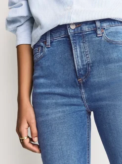 Jeans|Next - Mid Rise Stretch Bootcut Jeans Middenblauw denim