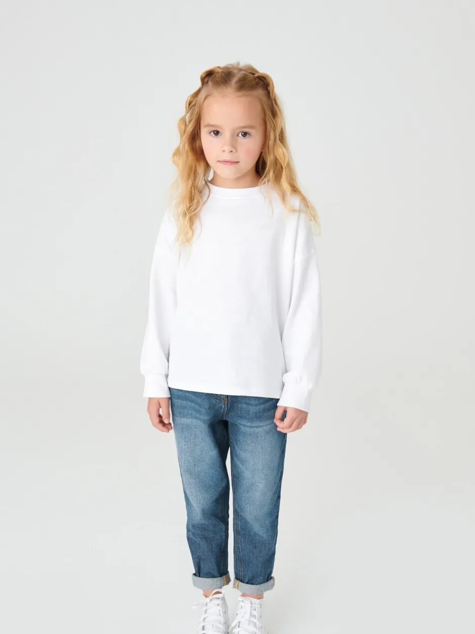 Jeans*Next Middenblauw denim - Mom 100% katoenen jeans (3-16jaar)
