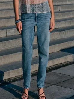 Jeans*Next - Mom Comfort Jeans met Stretch Column Middenblauw denim