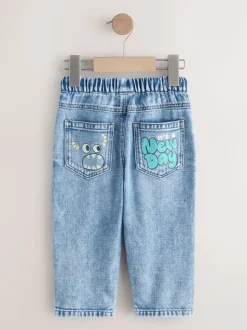 Jeans En Joggingbroeken|Jeans|Next Middenblauw denim - Monster Graffiti Jeans (3mnd -7jr)