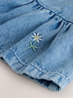 Jurken|Next Middenblauw denim - Peplum Pinafore Dress (3mths-8yrs)