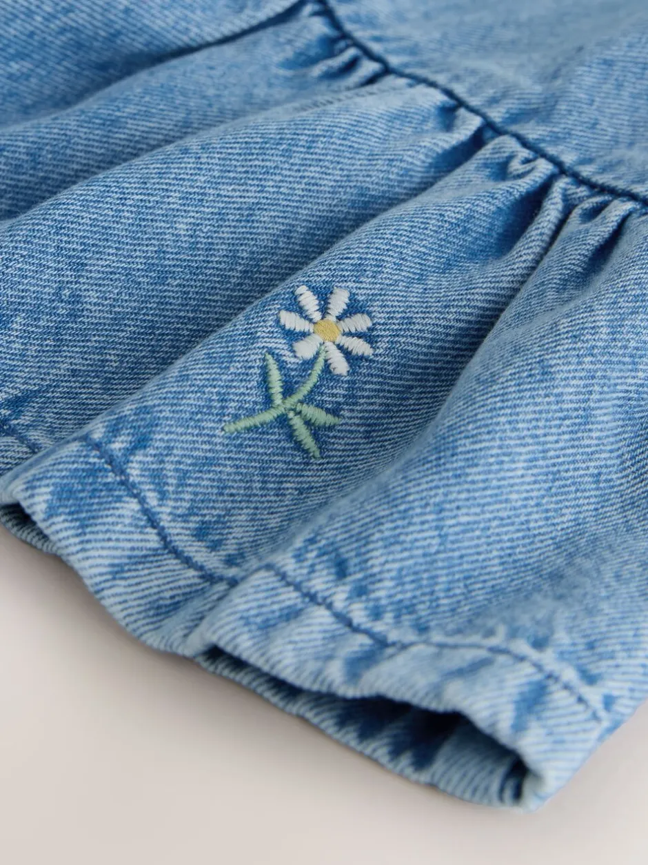 Jurken|Next Middenblauw denim - Peplum Pinafore Dress (3mths-8yrs)