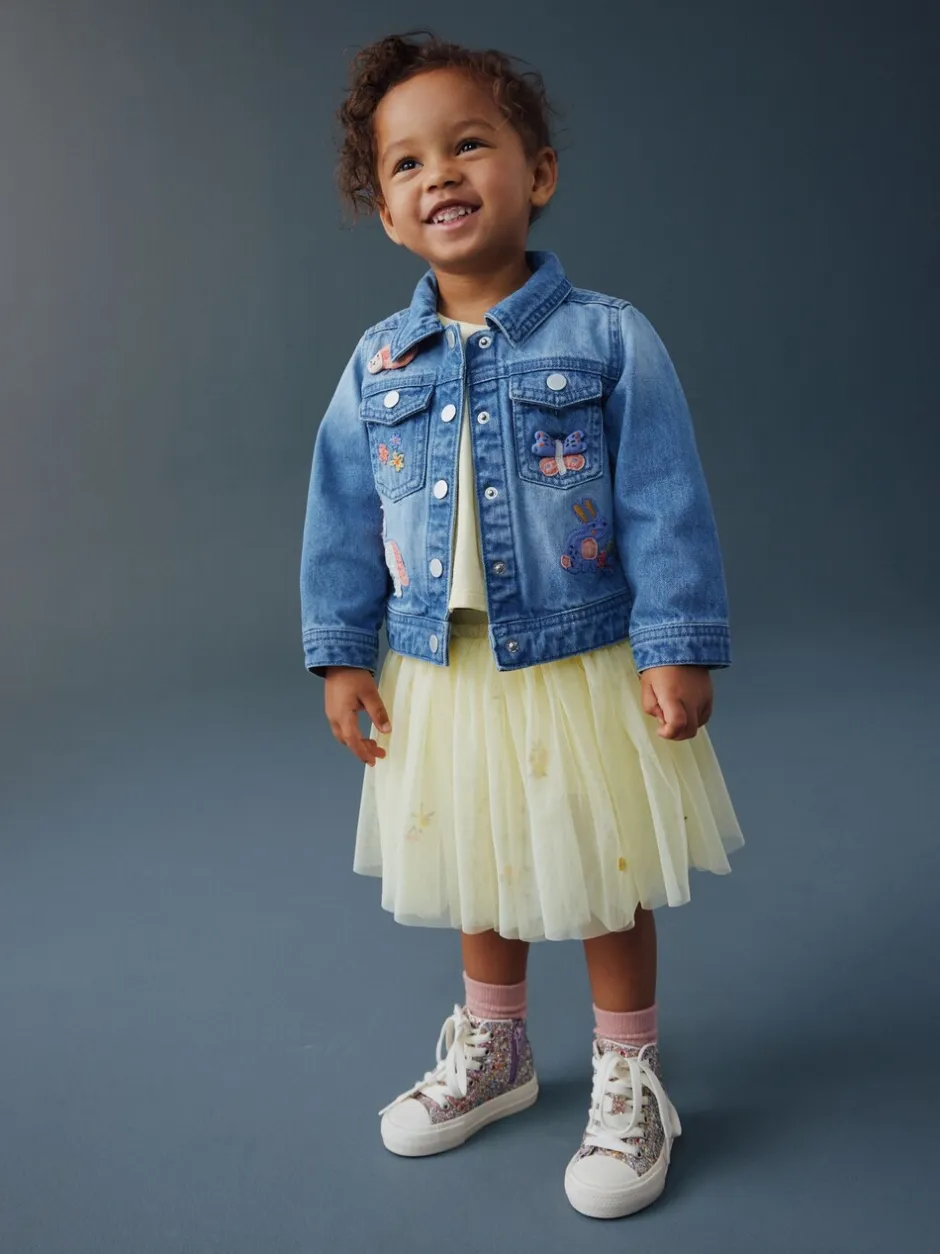 Jassen, Jacks En Kinderwagenpakjes|Jassen En Jacks*Next Middenblauw denim - Unicorn Embroidered Western Jacket (3mths-7yrs)