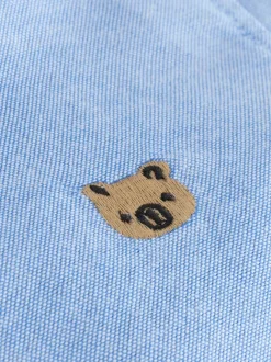 Shirts|Next Middenblauw met figuur - Oxford-overhemd met lange mouwen (3 mnd-7 jr)