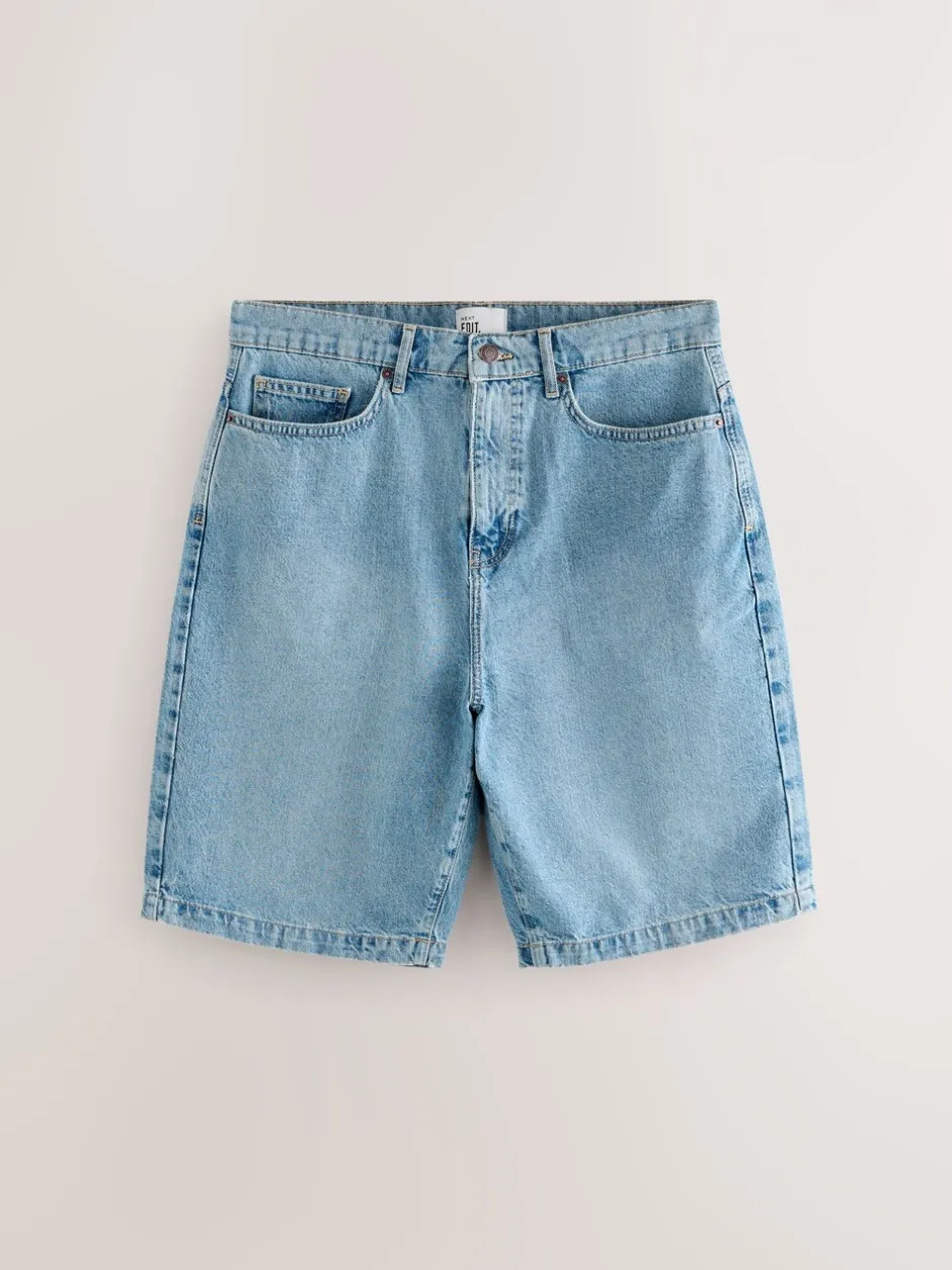 Shorts*Next - EDIT Jort denim shorts Middenblauw met wassing