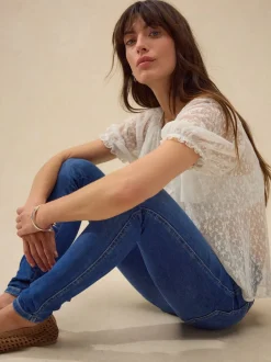 Jeans|Next - Skinny jeans met verlengings- en afslankeffect Middenblauwe denim wassing