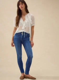Jeans|Next - Skinny jeans met verlengings- en afslankeffect Middenblauwe denim wassing