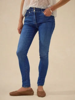 Jeans|Next - Skinny jeans met verlengings- en afslankeffect Middenblauwe denim wassing