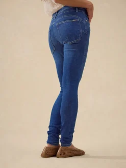 Jeans|Next - Skinny jeans met verlengings- en afslankeffect Middenblauwe denim wassing
